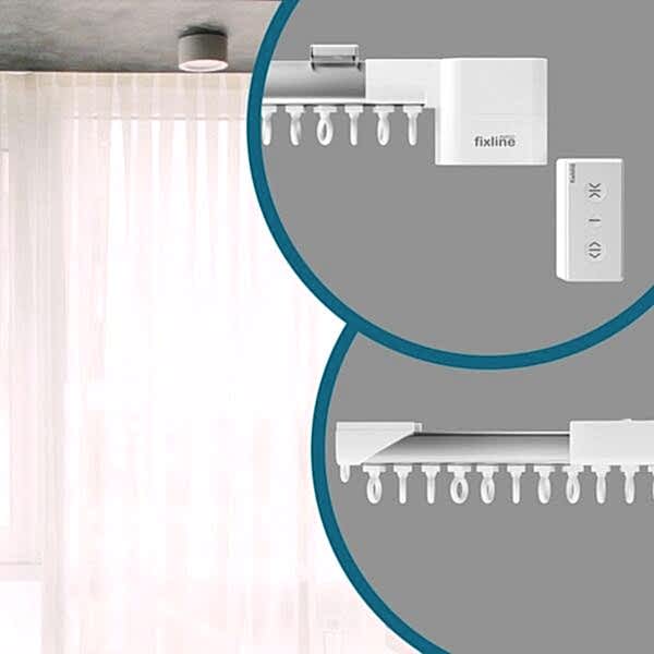 Шторный телескопический электрокарниз FixLine
